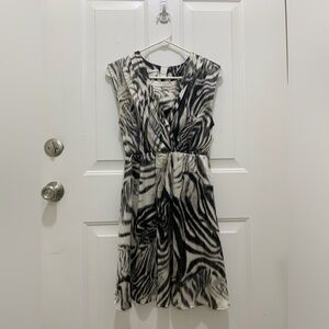 Zebra Print Satin Dress